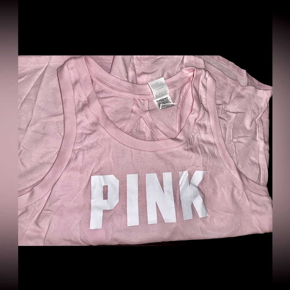 PINK L Knit Racerback Perfect Tank Top